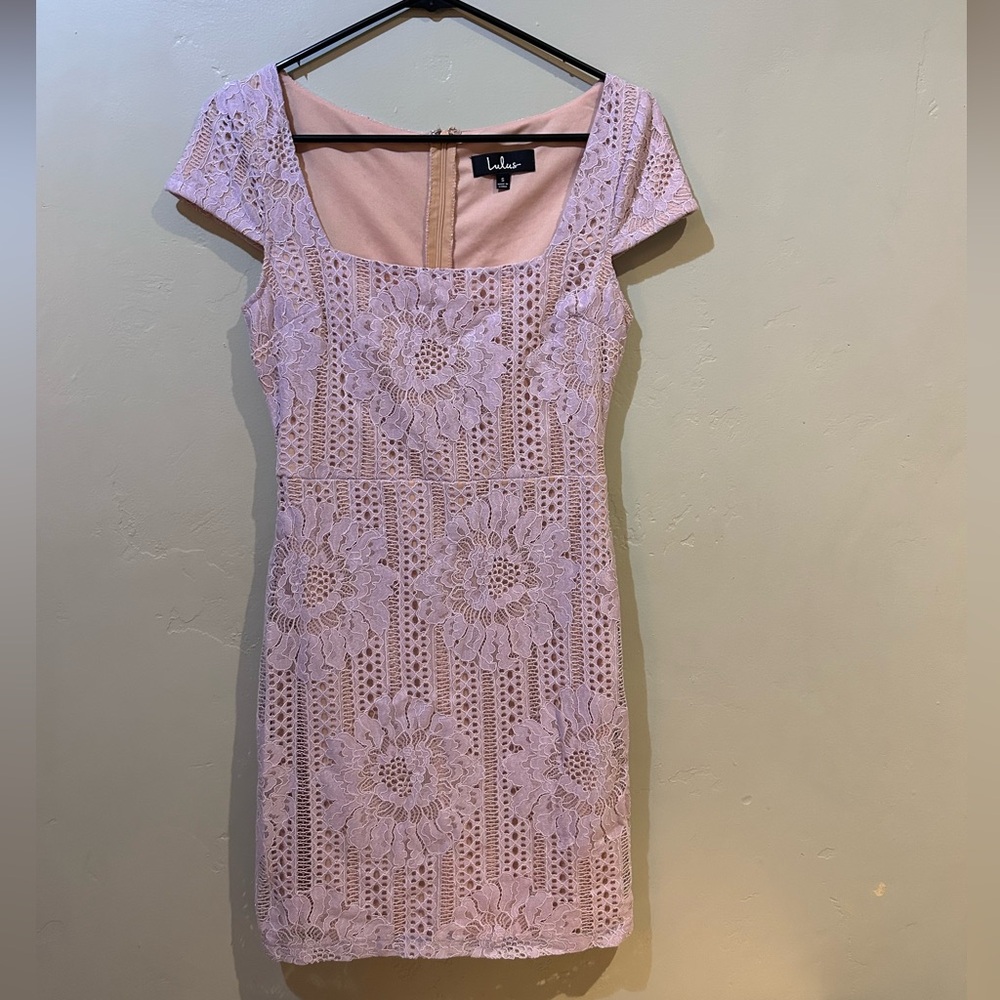 Lulus Lavender Lace Cap sleeve Mini Dress Women’s Size Small
